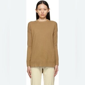 Max Mara Leisure Giorno Sweater Tan Wool Size Large